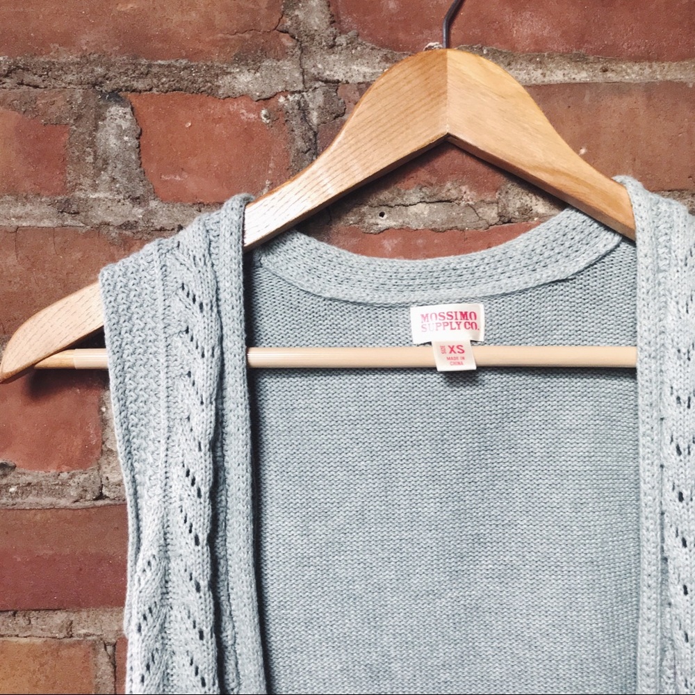 NWOT Pointelle Knit Vest in Grey | Size XS